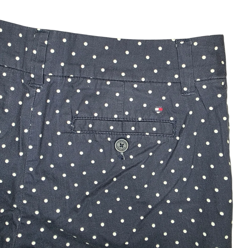 TOMMY HILFIGER Womens Sz 4 Navy Blue Polka Dot Casual Shorts